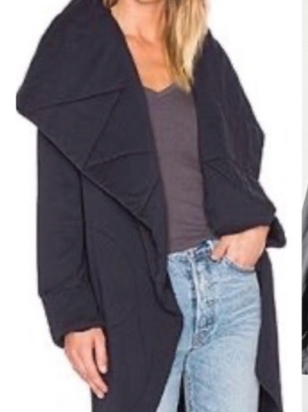 Young Fabulous and Broke Black Women's Quilted draped Open Front Jacket